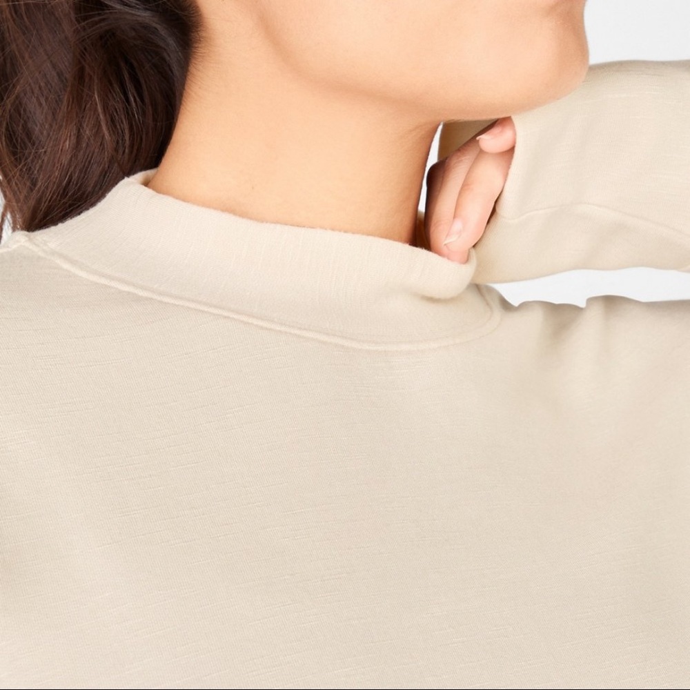 Fabletics Cream Lune Long Sleeve Pullover Sizes XS and L - Picture 3 of 5